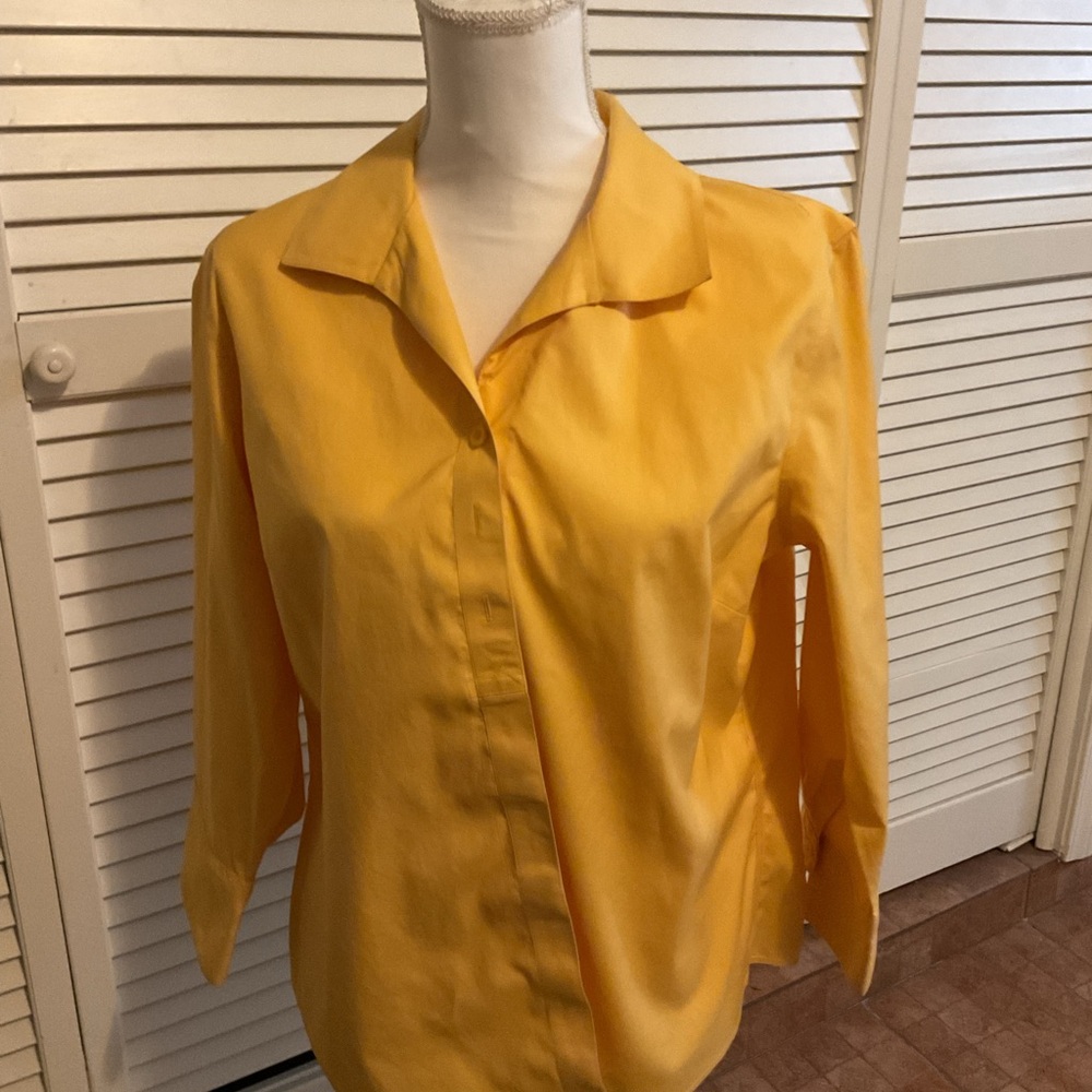 Chico's Sunny Yellow Button-Down Shirt - Picture 2 of 3